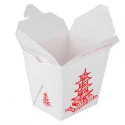 Asian Take-Out 8oz Container Printed White 5 Pack
