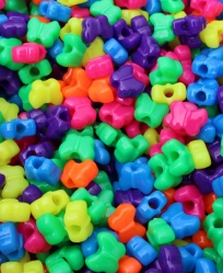 Butterfly Pony Bead Neon Assortment 50 Pack