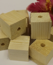 Wood Blocks drilled 1.5 x 1.5 12 Pack Natural