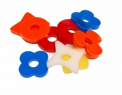 Drilled Acrylic Shapes 1 1/4" (3/8" Hole) 12 Pack