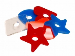 Drilled Acrylic Shapes 2" (1/2" Hole) 6 Pack