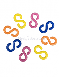 1" Acrylic S Hook Bird Toy Part 3 Pack