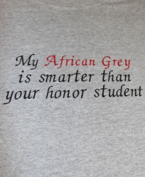 African Grey Smart Parrot T-Shirt Gray