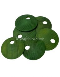 Circular Wood Wafer with 1/4" holes Green
