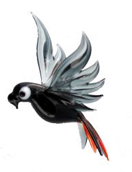 African Grey Blown Glass Art