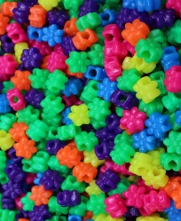 Flower Pony Bead Neon Assortment 50 Pack