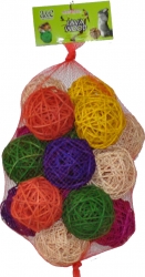 Java Wood Large Rattan Bundle of Balls 8 cm 10 Pac