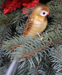 Old World Christmas Barn Owl Glass  Ornament