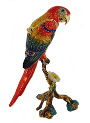Scarlet Macaw Trinket Box with Austrian Crystal