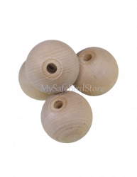 Natural Wood Ball 2" Drilled 12 Pack