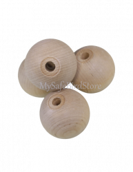 Natural Wood Ball 2" Drilled