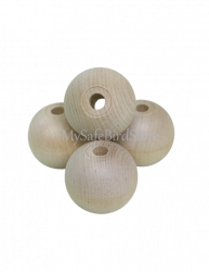 Natural Wood Ball 1 3/4" Drilled 