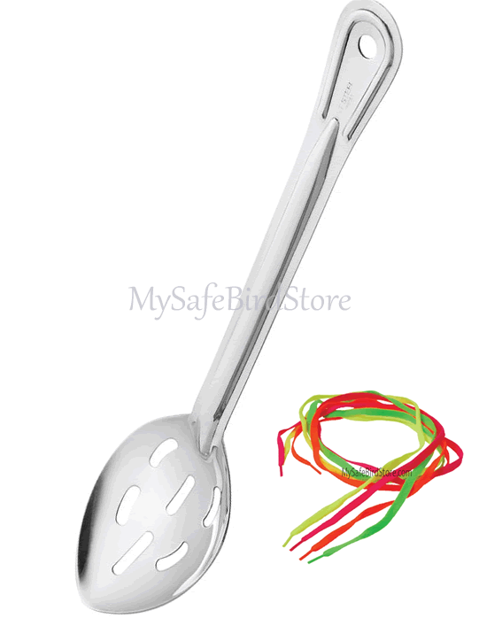 Slotted stainless steel toy spatula