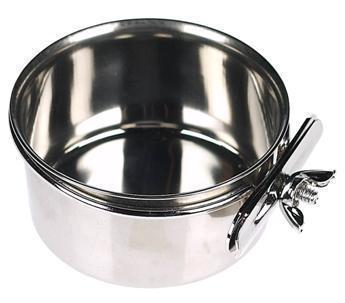 Stainless Steel Pet Hanging Bowl Feeding Cage Cup Dog Bird Parrot Food Water EA7 