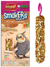 Smakers Nut Cockatiel Treat Stick 2pk - A&E
