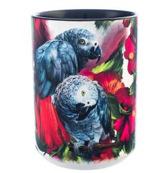 African Grey Ceramic Mug 15 oz