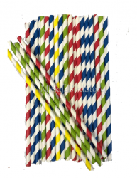 Paper Straws Assorted Striped 10 Pack