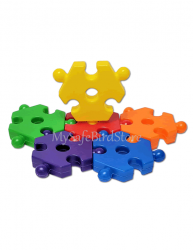 Plastic Interlocking Puzzle with Hole 6 Pack