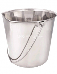 Two Quart Flat Sided Stainless Steel Bucket