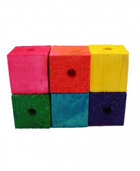 Wood Blocks drilled 1.5 x 1.5 12 Pack Colored